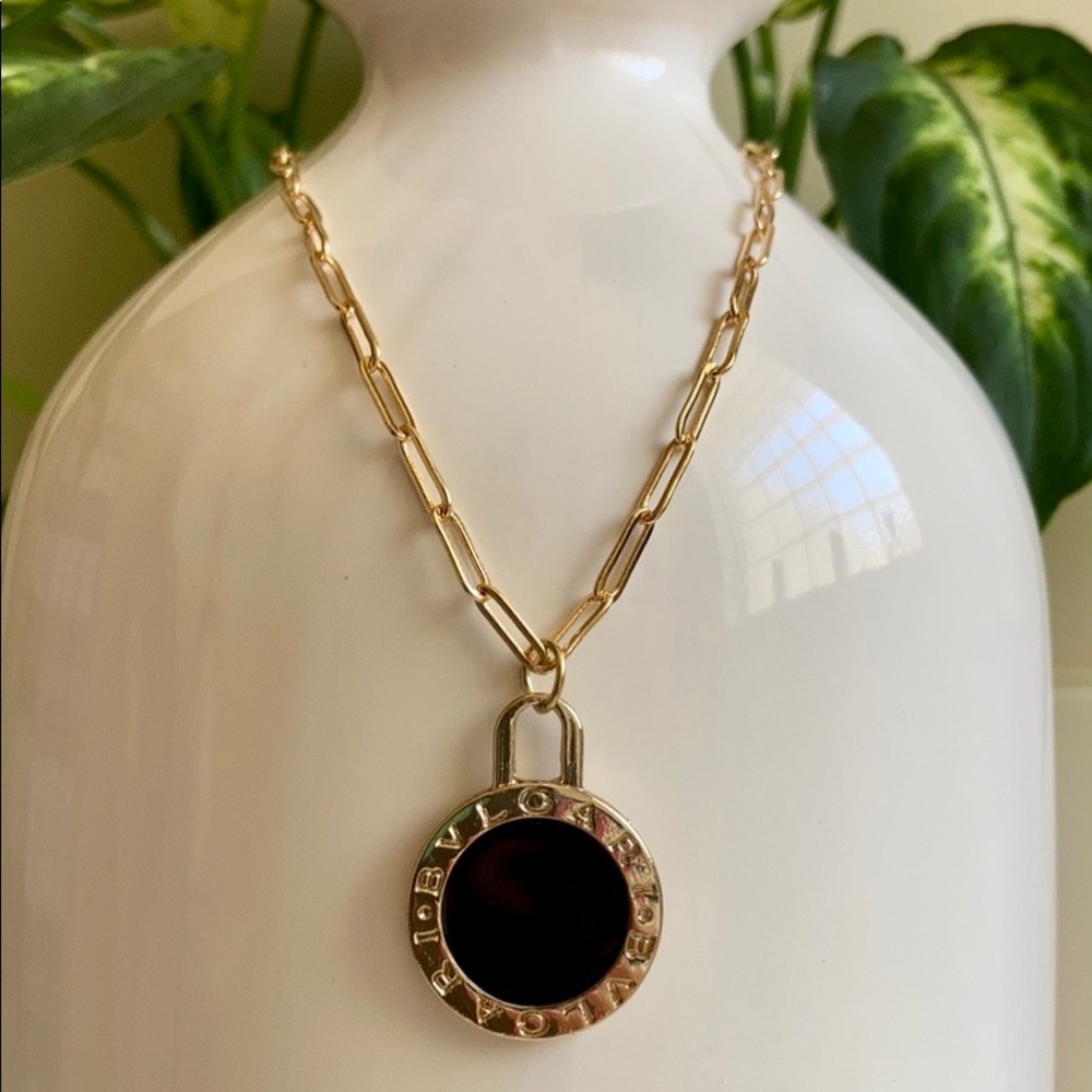 Bvlgari charm/pendant paperclip necklace NEW